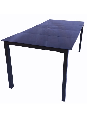 VCM Aluminium Glas Gartentisch Balkontisch 140x80 cm in Schwarzglas