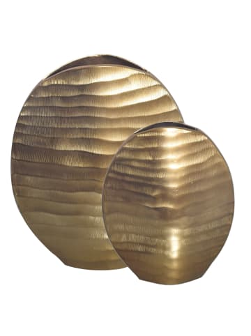 FineBuy Blumentopf in Gold / Aluminium / 26x14x31