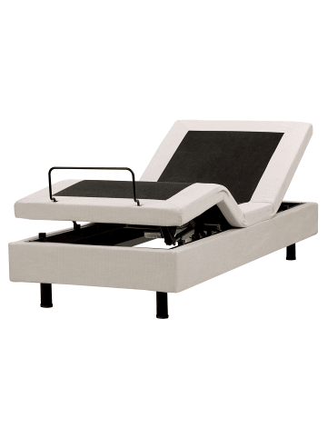 Beliani Einzelbett DUKE II in Beige/Schwarz - (W) 80 x (H) 37 x (L) 200 cm