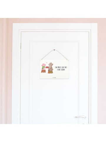 Mr. & Mrs. Panda Schild Glühschwein Sause mit Spruch in Weiß