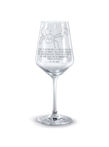 Mr. & Mrs. Panda Rotwein Glas Spinne Agathe Motivation mit Spruch in Transparent