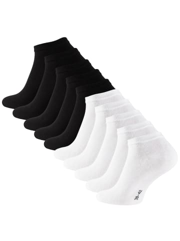 Cotton Prime® 10 Paar COTTON-Essentials Sneaker-Socken in Schwarz/Weiss