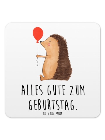 Mr. & Mrs. Panda Glasuntersetzer Igel Luftballon mit Spruch in Weiß