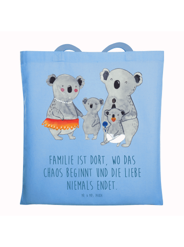 Mr. & Mrs. Panda Tragetasche Koala Familie mit Spruch in Sky Blue