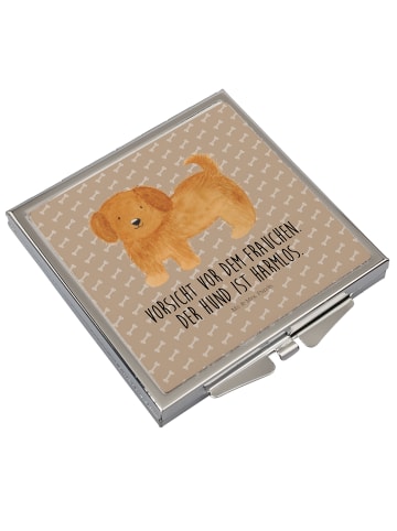 Mr. & Mrs. Panda Kosmetikspiegel Hund Flauschig mit Spruch in Hundeglück