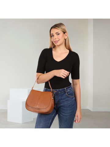 Florence Leder Umhängetasche Florence Tasche braun ca. 27cm