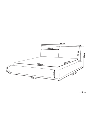 Beliani Doppelbett VINAY in Weiß - (W) 176 x (H) 90 x (L) 233 cm