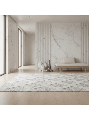 KADIMA DESIGN Teppich Hochflor Hoch-Tief Boho-Muster Polypropylen Wohnzimmer