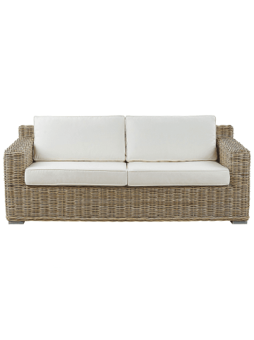 Beliani 5-tlg Gartensofa ARDEA in /Beige/Weiß
