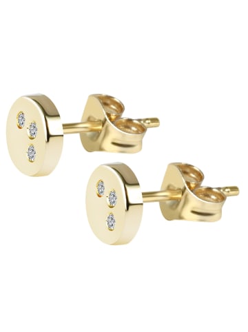 Adeliás Damen Ohrringe – Ohrstecker aus 333 Gold mit Zirkonia in gold