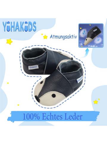 Yihakids Baby Krabbelschuhe aus Leder, weiche Lauflernschuhe mit rutschfester Sohle 