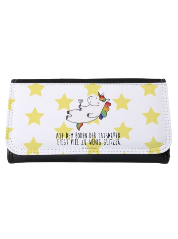 Mr. & Mrs. Panda Portemonnaie für Damen Einhorn Blümchentail mit Spruch in Weiß