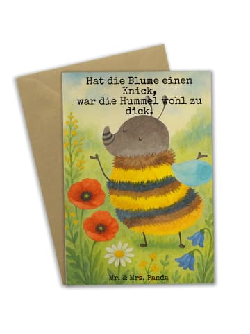 Mr. & Mrs. Panda babykarte Hummel flauschig Design mit Spruch in Weiß