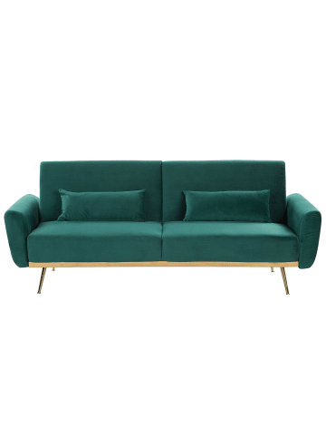 Beliani 3-Sitzer Sofa EINA in Grün/Kupfer - (W) 210 x (H) 86 x (L) 81 cm