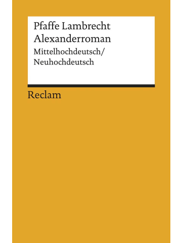 Reclam Verlag Alexanderroman | Mittelhochdeutsch / Neuhochdeutsch