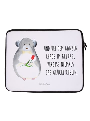 Mr. & Mrs. Panda Notebook Tasche Chinchilla Blume mit Spruch in Weiß