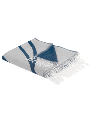 Beliani Kuscheldecke HAPREK in Blau/Grau - (W) 130 x (H) 0.3 x (L) 170 cm