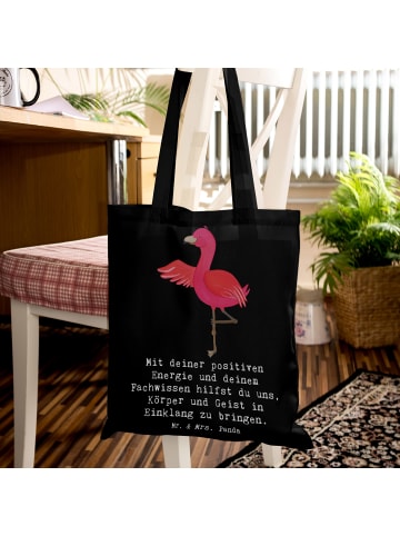 Mr. & Mrs. Panda Laptoptasche Yoga Trainerin Harmonie mit Spruch in Schwarz
