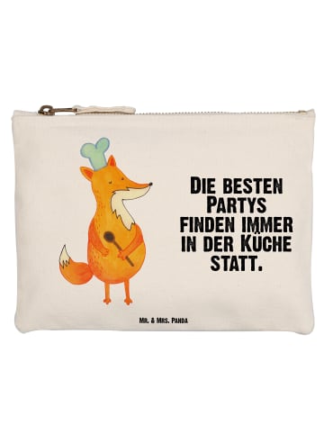 Mr. & Mrs. Panda Kosmetiktäschchen Fuchs Koch mit Spruch in Weiß