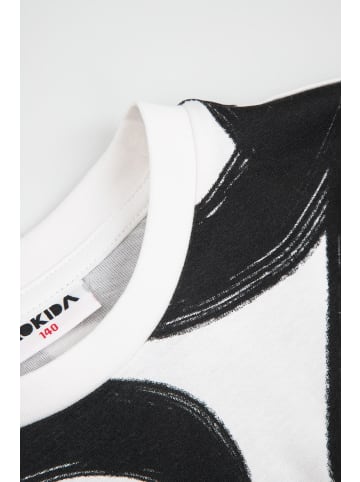 MOKIDA Baumwoll-T-Shirt mit kurzen Ärmeln in weiß