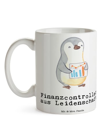 Mr. & Mrs. Panda Tasse Finanzcontroller Leidenschaft mit Spruch in Weiß