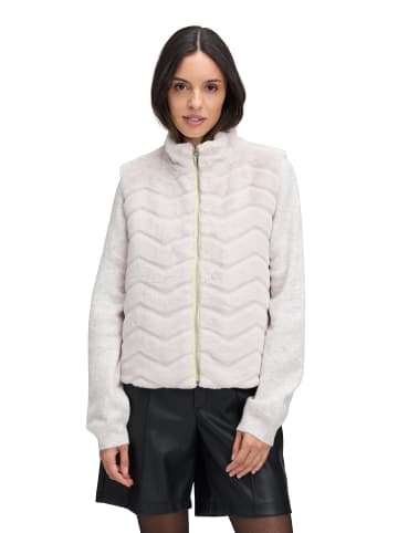 CARTOON Fake Fur-Weste mit hohem Kragen in Grau