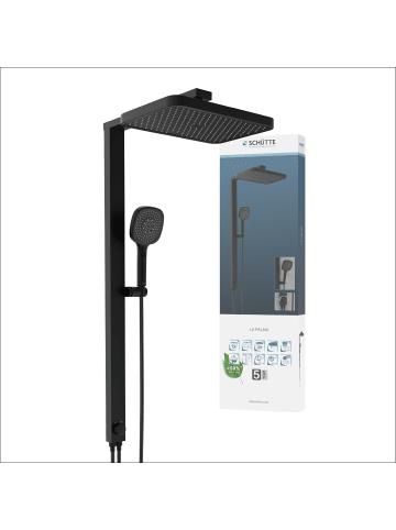 Franz Joseph Schütte LA PALMA Überkopfbrause-Set, Schwarz matt