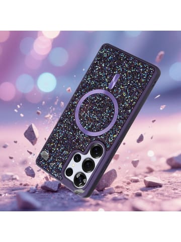 cadorabo Hülle für Samsung Galaxy S25 Ultra Glitzer Schutzhülle in Lila
