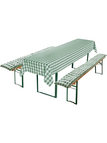 REDBEST Auflagen und Tischdecke 3-teilig in grün