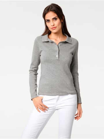 Heine Polopullover in grau-melange