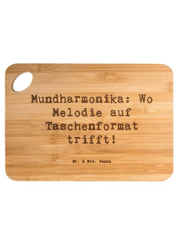Mr. & Mrs. Panda Servierbrett Spruch Mundharmonika Freude mit Sp... in Braun