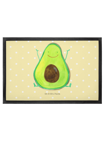 Mr. & Mrs. Panda Fußmatte Avocado Glücklich ohne Spruch in Gelb Pastell