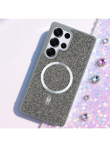 cadorabo Hülle für Samsung Galaxy S25 Ultra Glitzer Schutzhülle in Grau