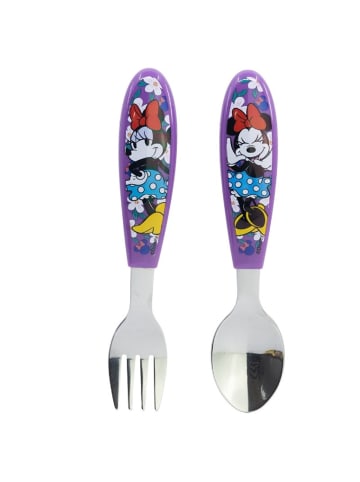 Disney Mickey Mouse Disney Mickey Mouse Kinderbesteck Set 2-teilig – Löffel & Gabel in Lila