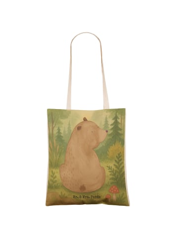 Mr. & Mrs. Panda Shopper-Tasche Bär Schulterblick Design ohne Sp... in Weiß