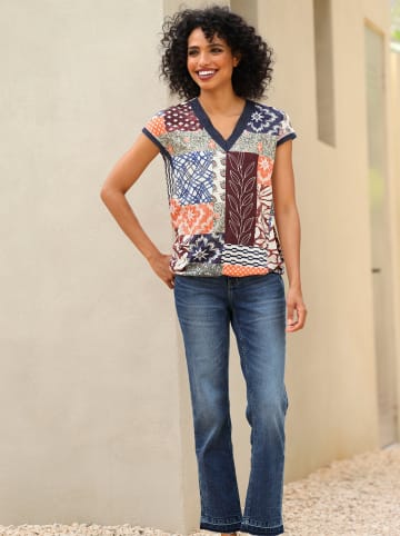 Heine Druck-Shirt in champagner-marine-bedruckt