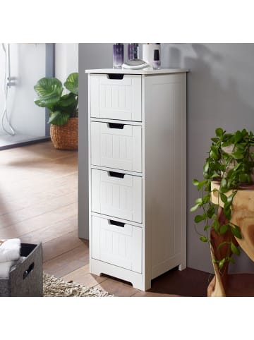 KADIMA DESIGN Design Badschrank PATTI Landhaus-Stil MDF-Holz 30 x 83 x 30 cm weiß