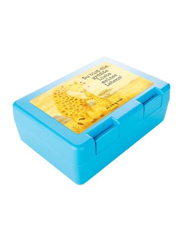 Mr. & Mrs. Panda Brotbox Giraffe Kind Design mit Spruch in Weiß