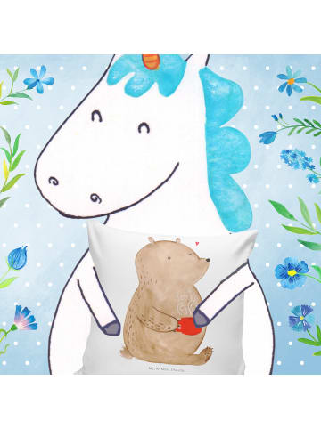 Mr. & Mrs. Panda Sofakissen Bär Kaffee ohne Spruch in Weiß