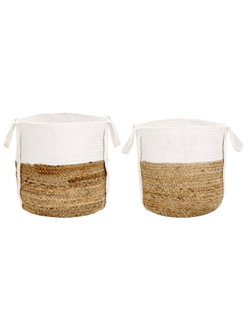 Beliani 2er-Set Korb BELLPAT in /Beige/Weiß