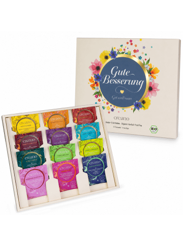 Creano Bio Kräutertee Geschenkset - Gute Besserung - 12x Bio-Teebeutel 24g
