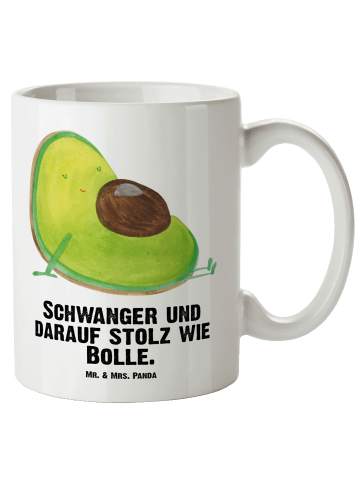 Mr. & Mrs. Panda Becher Avocado Schwangerschaft mit Spruch in Weiß