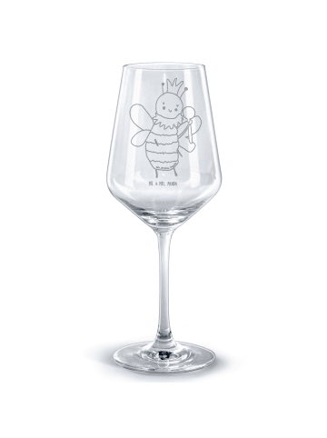 Mr. & Mrs. Panda Weinglas Biene König ohne Spruch in Transparent
