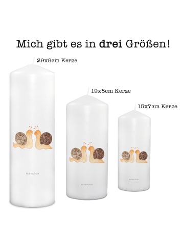 Mr. & Mrs. Panda Stumpenkerze Schnecken Liebe ohne Spruch in Weiß