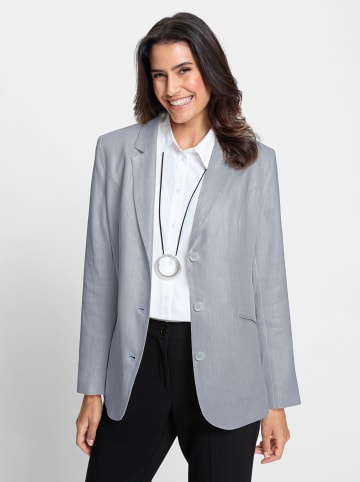 WITT WEIDEN Blazer in taubenblau-weiß-gemustert
