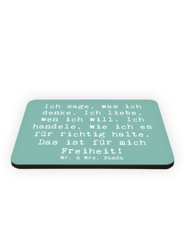 Mr. & Mrs. Panda Kühlschrankmagnet Spruch Freiheit Leben mit Spruch in Meeresbrise