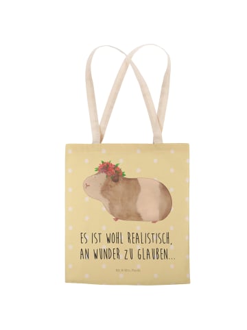 Mr. & Mrs. Panda Tasche Meerschweinchen Weisheit mit Spruch in Gelb Pastell