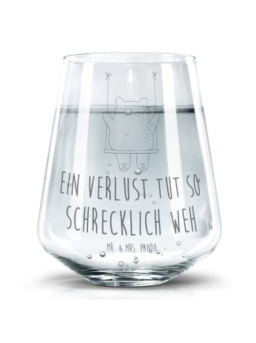 Mr. & Mrs. Panda Trinkglas Bär Schaukel mit Spruch in Transparent