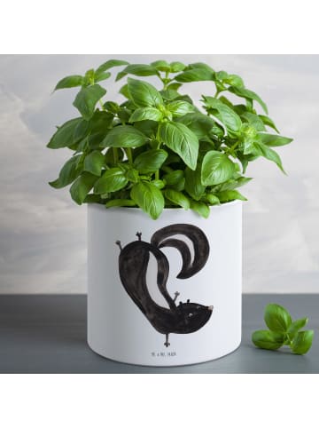 Mr. & Mrs. Panda Blumentopf Stinktier Handstand ohne Spruch in Weiß