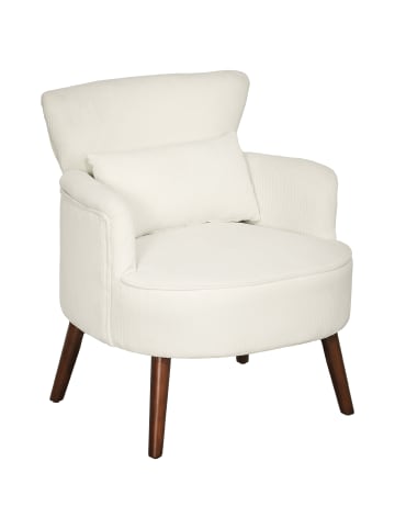 HOMCOM Einzelsessel-69L x 69,5B x 78H cm-Cremeweiß